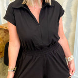 Sophia Black Collar Tennis Romper