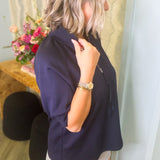 Claire Short Sleeve Half Zip Top