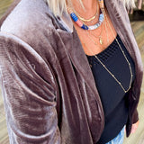 Laurel Brown Velvet Blazer