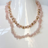 Pink Stone Double Strand Necklace