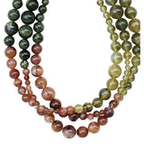 Three Strand Round Beaded Necklace