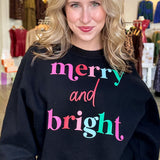 Merry and Bright Black Sweatshirt