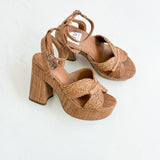 WAYLAN CAFE RAFFIA PLATFORM SANDALS