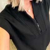 Helen Ribbed Quarter Zip Pullover