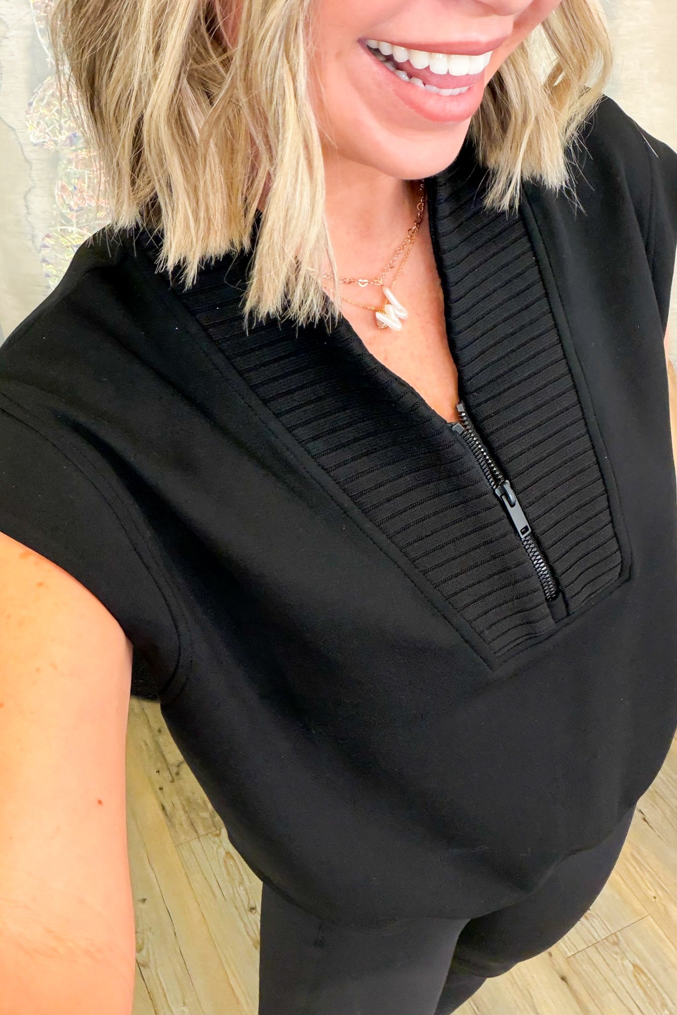 Helen Ribbed Quarter Zip Pullover