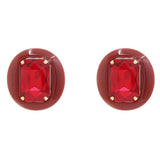 Maroon Jewel Earrings