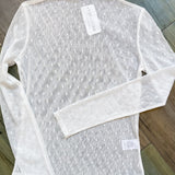 White Mesh Polka Dot Top
