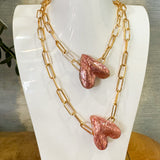 Paper Clip Chain with Heart Necklace