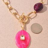 Oval Pendant Gold Necklace