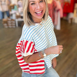USA STRIPE CROP BOXY TEE