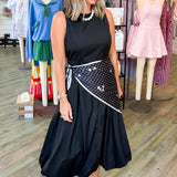 Hadley Black Bandana Midi Dress
