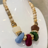 Beaded Large Multi Stone Necklace