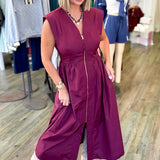 Cabernet Wine Zip Up Dress