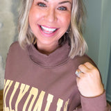 Dilly Dally Brown Mockneck Sweatshirt