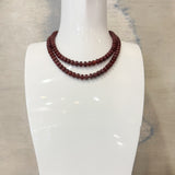 Marble Rondelle Burgundy Necklace