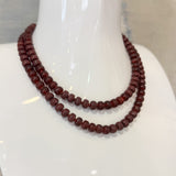 Marble Rondelle Burgundy Necklace