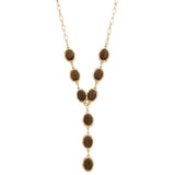 Marbled Brown Drop Chain Necklace