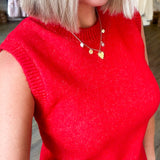 Madeline Red Crop Sweater