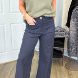 Navy High Rise Wide Leg
