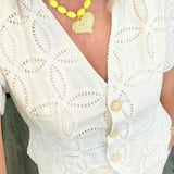 Gia Ecru Eyelet Blouse