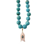 Kiawah Beaded Fish Charm Necklace