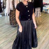 Noelle Black Midi Skirt