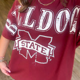 BULLDOGS MAROON OVERSIZED TSHIRT