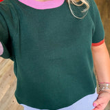 TRISHA GREEN SWEATER TOP