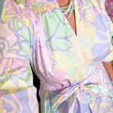 Pastel Floral Off Shoulder Maxi Dress