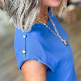 DANA BLUE STUD DETAIL TOP