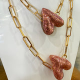 Paper Clip Chain with Heart Necklace