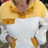 MUSTARD COLORBLOCK SWEATSHIRT