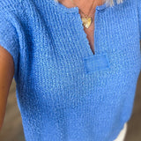 CASSIE SPLIT NECK PATCH SWEATER || 2 COLORS