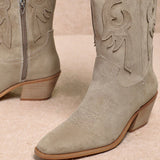 AUDREY TAUPE SUEDE BOOTS