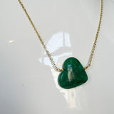 Colored Heart Stone Necklace