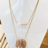 TRIO STONE GOLD CHAIN NECKLACE || 4 COLORS