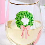 Rosy Wreath Wine Glass