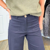 Navy High Rise Wide Leg