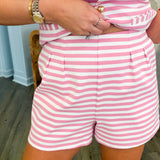 Elena Pink Striped Shorts