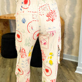Summer Vibes Printed Denim Cargo Pants