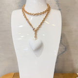Puffy Heart Lariat Necklace