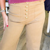 High Wasted & Hammered Button Jean