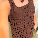 Falling In Love Brown Lace Dress