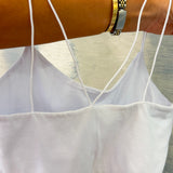 Elastic Strap Two Ply Knit Cami Crop Top