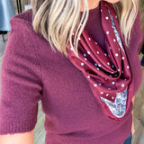Maroon Knit Sweater Top