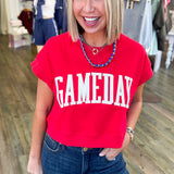 Gameday Red Cropped Boxy Tee