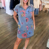 MISSIE FLORAL DENIM DRESS