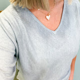 Dani Gray Pointelle V-Neck