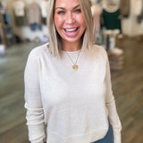 MINDY HEATHERED BEIGE SWEATER