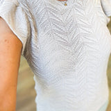 MOCHA TEXTURED KNIT PATTERN TOP